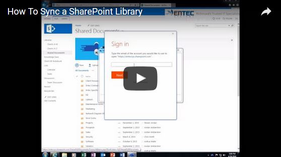 how to sync a sharepoint library