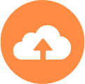 Cloud Computing Icon in Orange