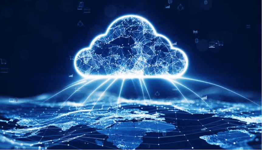 Entec Power of Cloud Computing - Cloud Over Blue Background